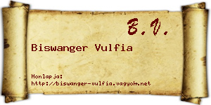 Biswanger Vulfia névjegykártya